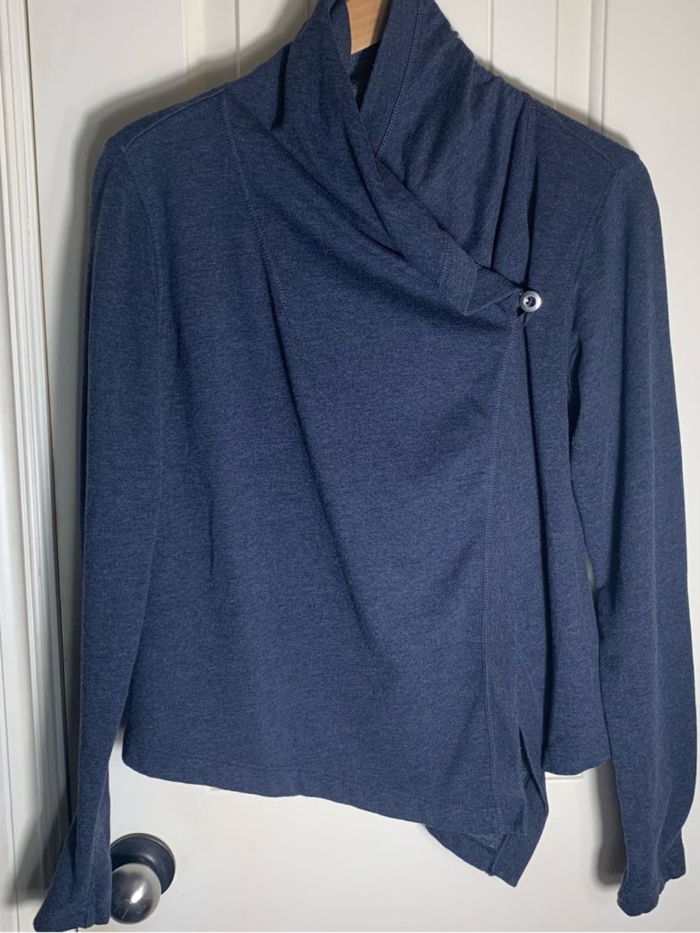 Patagonia Gray Organic Cotton Blend Lightweight Asymmetric Jacket Size Medium